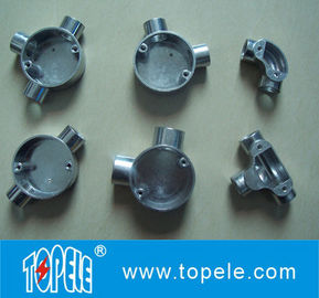 TOPELE 20mm / 25mm BS4568 / BS31 বৈদ্যুতিক দুই উপায় বৃত্তাকার কোণ অ্যালুমিনিয়াম জংশন বক্স, বৈদ্যুতিক চ্যানেল ফিটিং