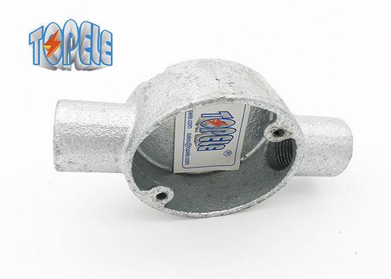 BS4568/BS 31 বৃত্তাকার বাক্স দু'পথে নমনীয় লোহা/অ্যালুমিনিয়াম জিআই কন্ডাক্ট ফিটিং