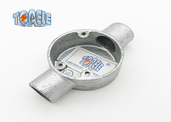 BS4568/BS 31 বৃত্তাকার বাক্স দু'পথে নমনীয় লোহা/অ্যালুমিনিয়াম জিআই কন্ডাক্ট ফিটিং